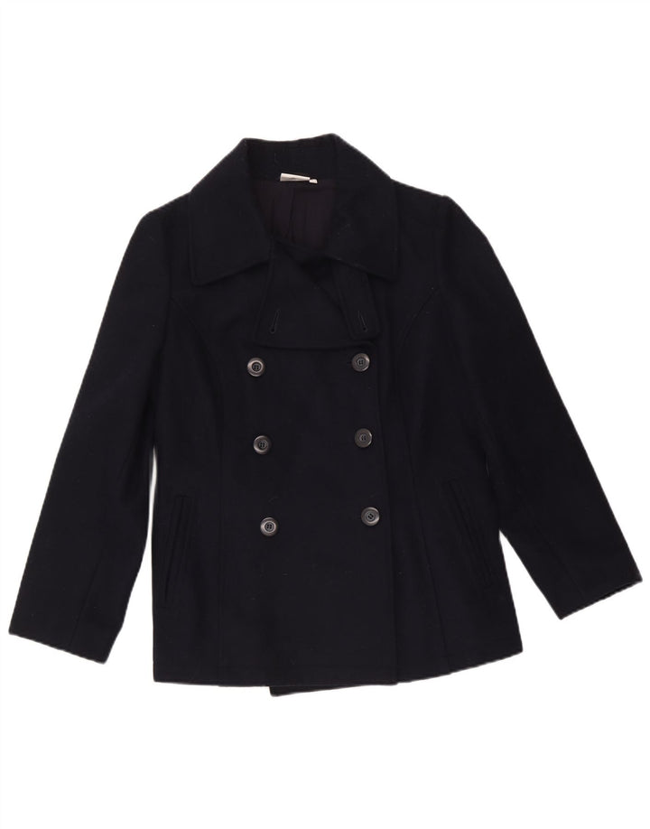 Ellesse Womens Pea Coat UK 14 Large Navy Blue Wool