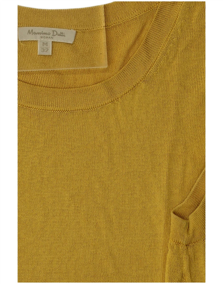 Massimo Dutti Womens Vest Top UK 12 Medium Yellow
