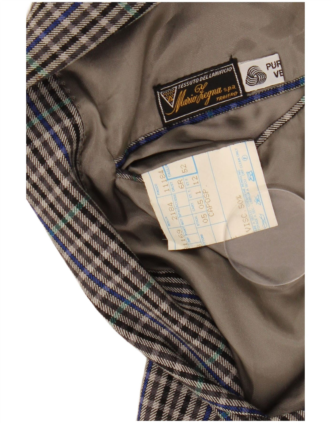 MARIO ZEGNA Mens 2 Button Blazer Jacket IT 52 XL Grey Check Wool