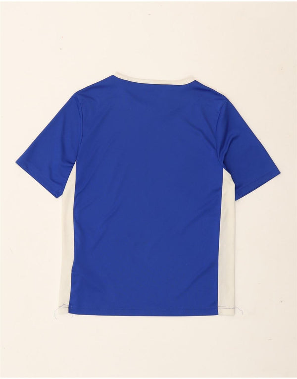 Adidas Boys Climalite T-Shirt Top 11-12 Years Medium Blue Colourblock