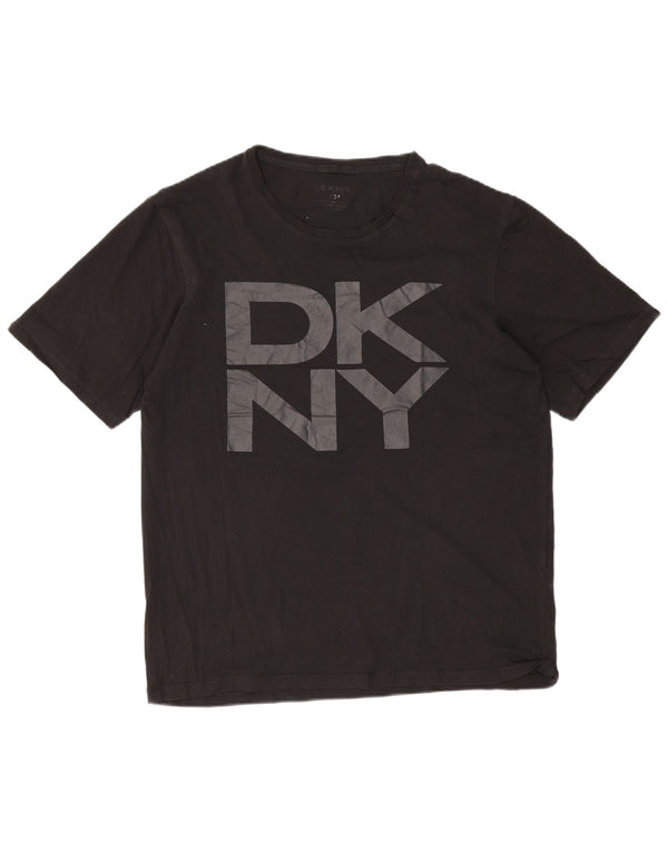 Dkny Mens Graphic T-Shirt Top Medium Black Cotton