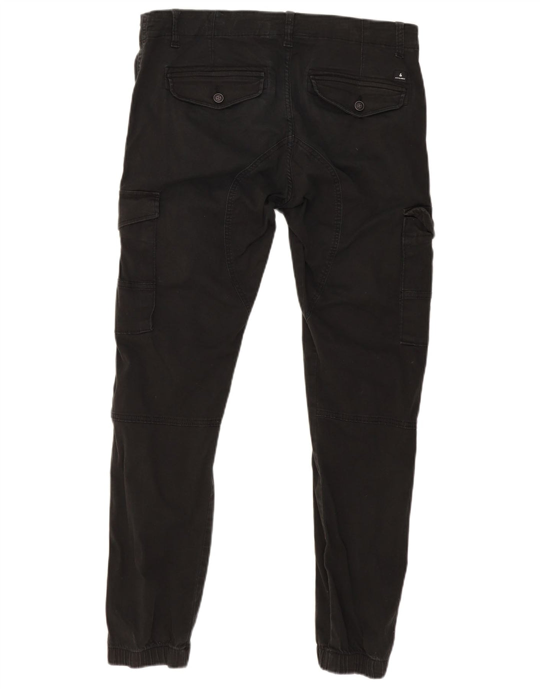 JACK & JONES Mens Joggers Cargo Trousers W34 L30 Black Cotton