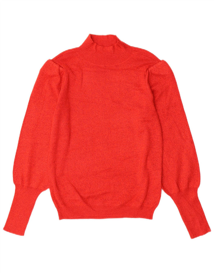 Marks & Spencer Womens Turtle Neck Jumper Sweater UK 8 Small Red Viscose