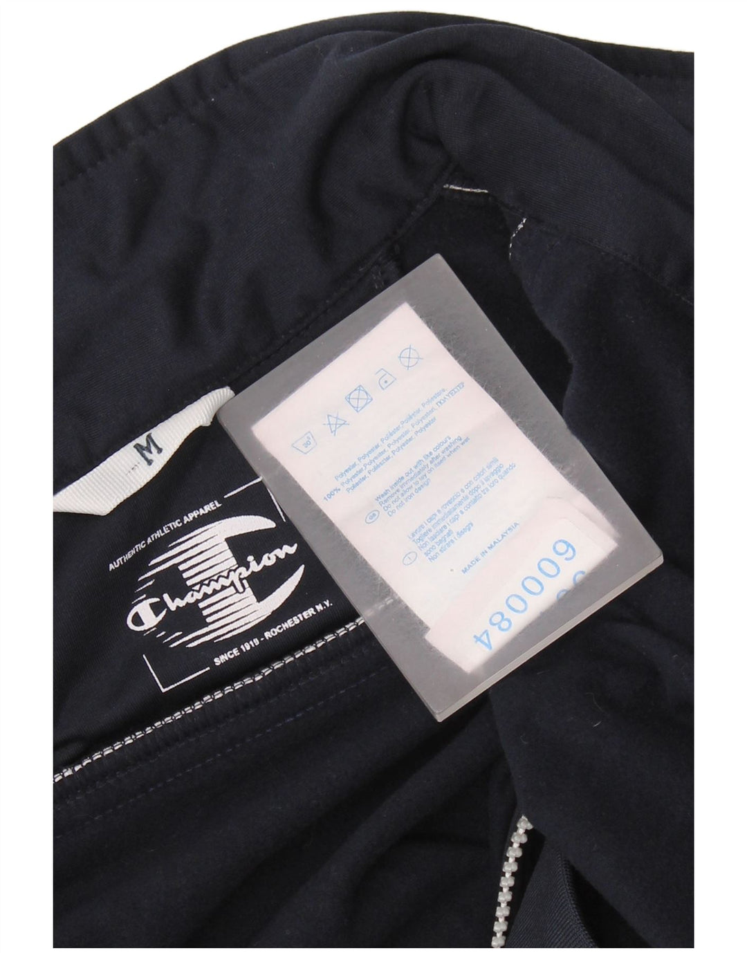 CHAMPION Mens Tracksuit Top Jacket Medium Navy Blue Polyester