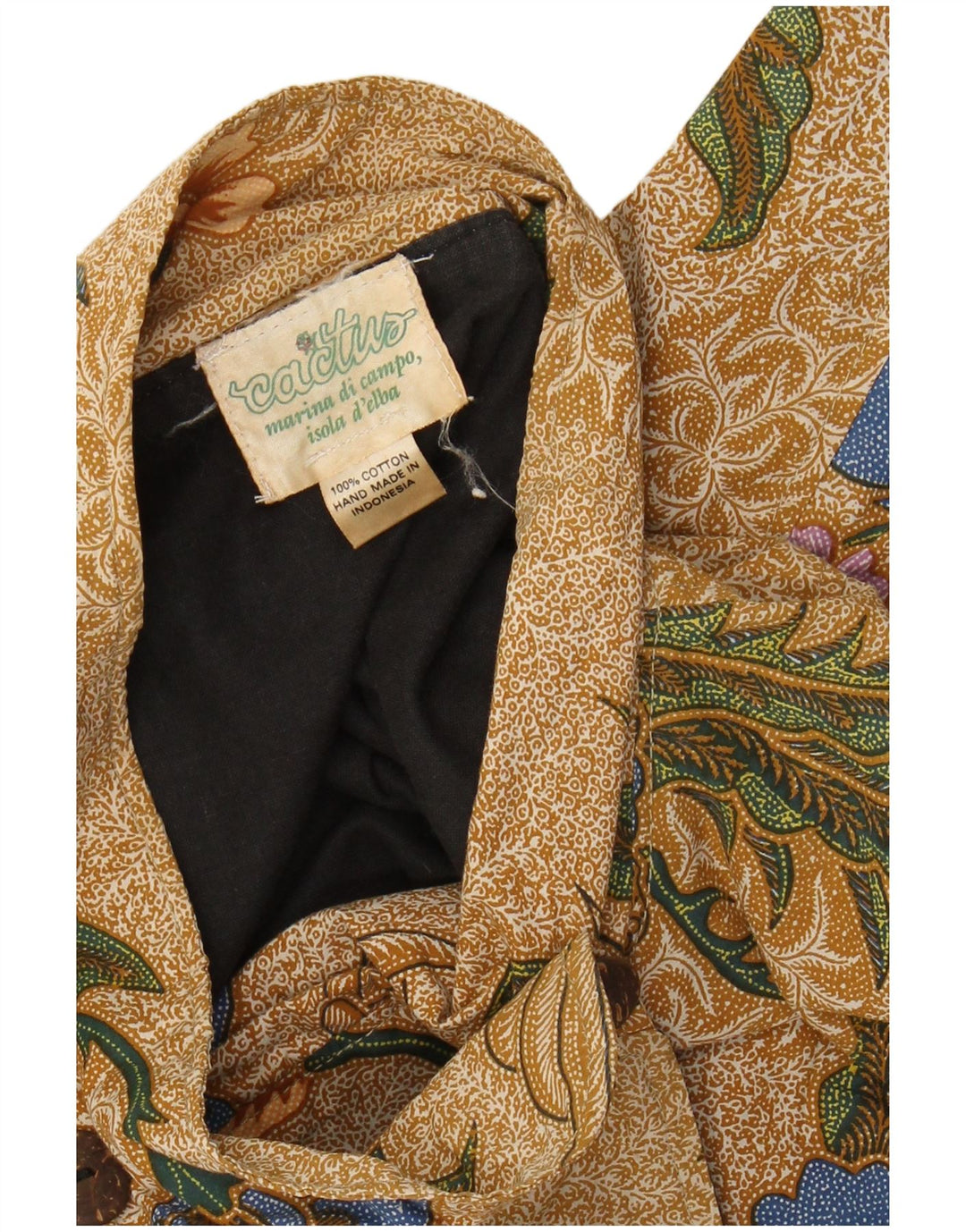 VINTAGE Womens Short Sleeve Bolero Top UK 20 2XL Brown Floral Cotton