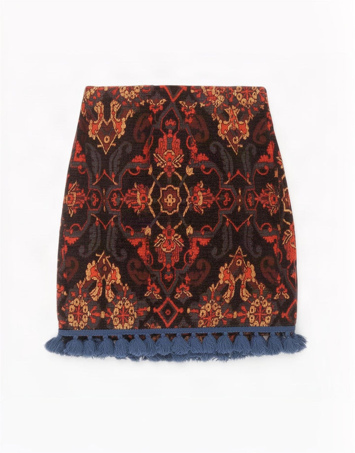 Zara Womens Mini Skirt Small W26 Multicoloured Paisley Acrylic