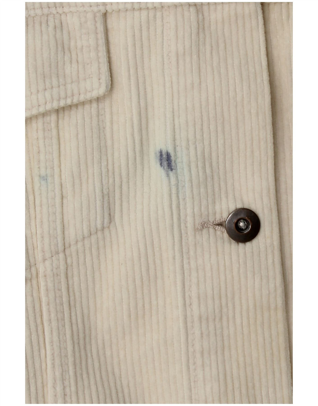Zara Womens Oversized Corduroy Jacket UK 10 Small Off White Cotton