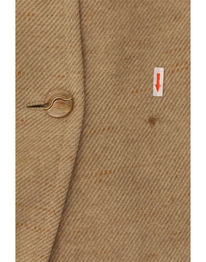 Vintage Womens Overcoat UK 10 Small Beige Flecked