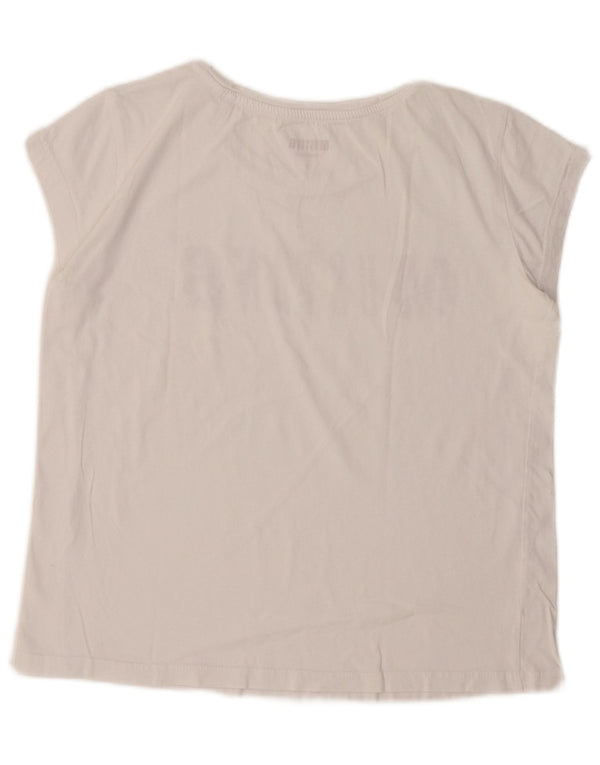MUSTANG Womens Crop Graphic T-Shirt Top UK 10 Small White