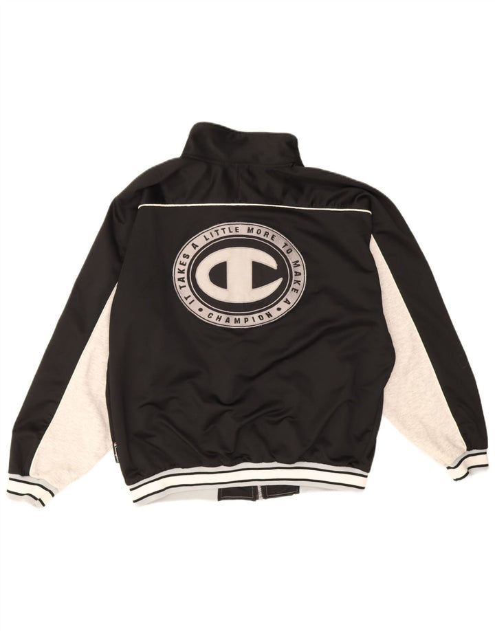 Champion Mens Graphic Tracksuit Top Jacket Medium Black Colourblock