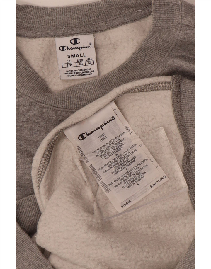 Champion Womens Sweatshirt Jumper UK 10 Small Grey Cotton