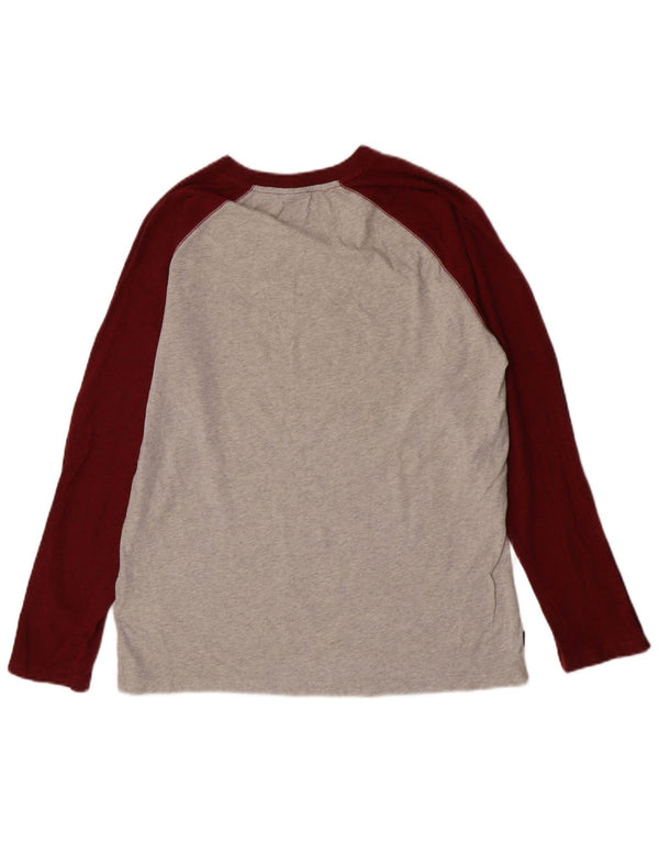Superdry Boys Top Long Sleeve 15-16 Years XL Grey Colourblock Cotton