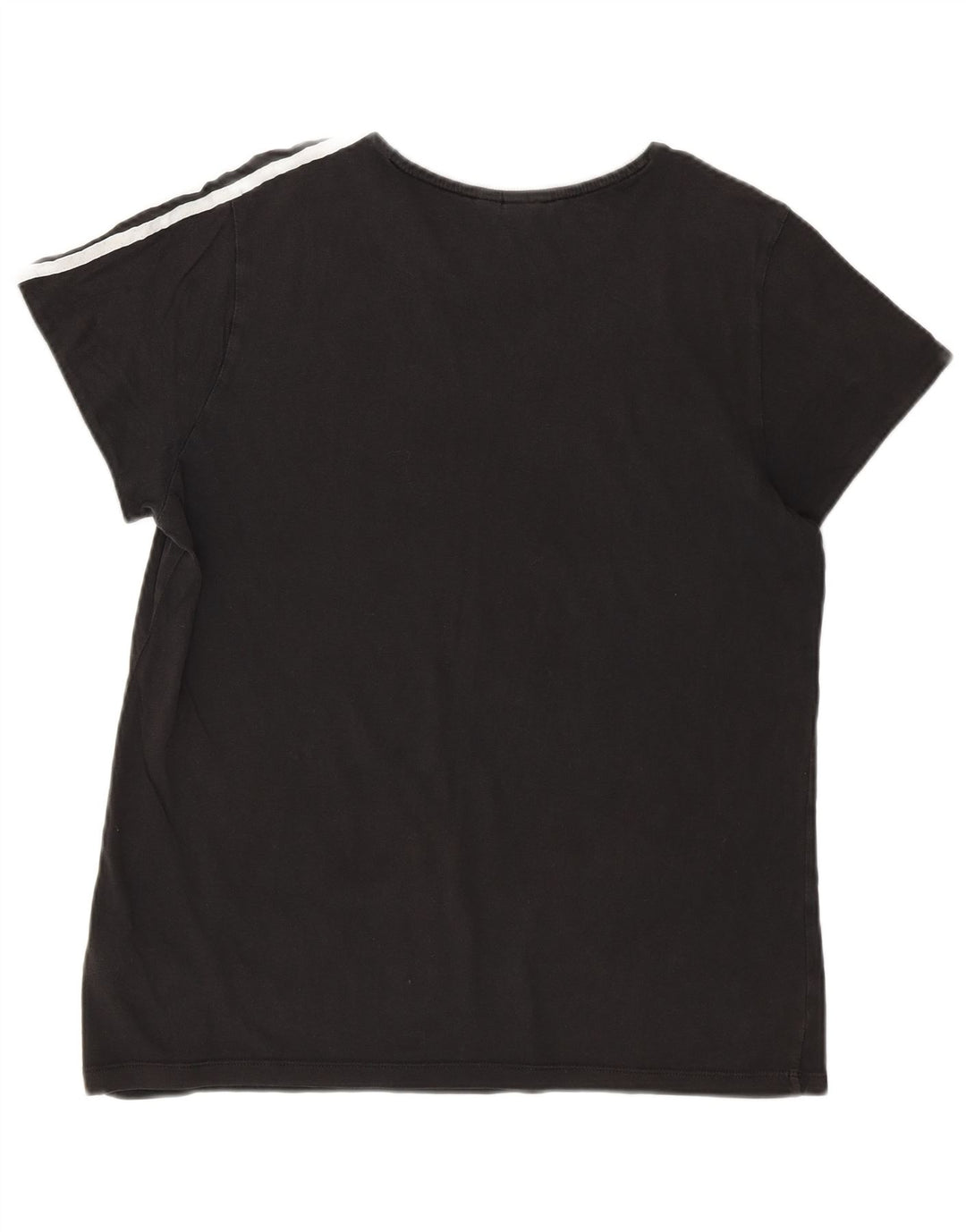ADIDAS Womens Graphic T-Shirt Top UK 12 Medium Black Cotton
