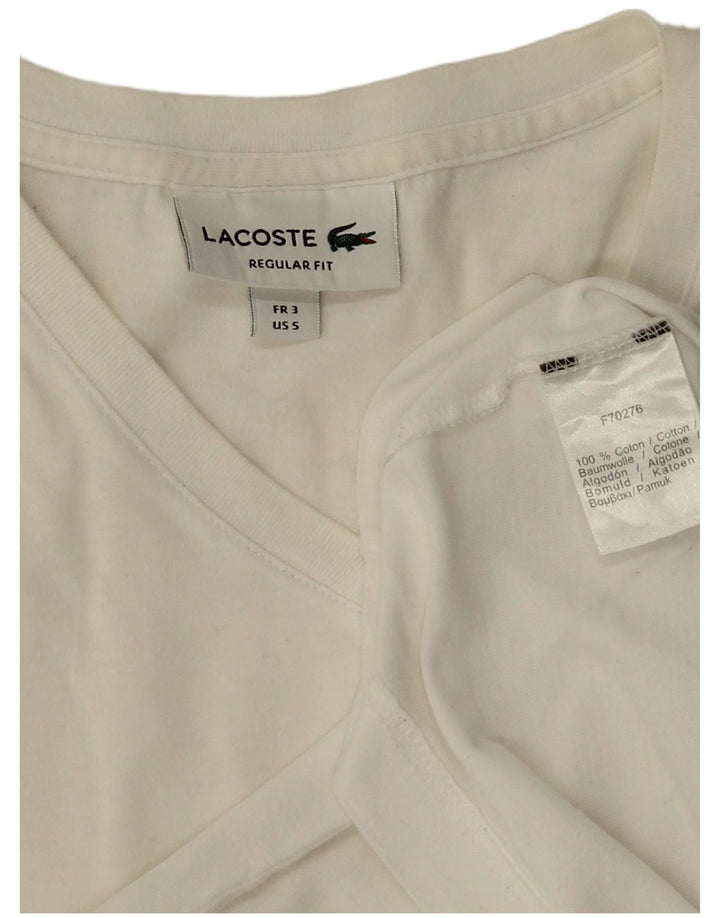 Lacoste Mens Regular Fit T-Shirt Top Size 3 Small White Cotton