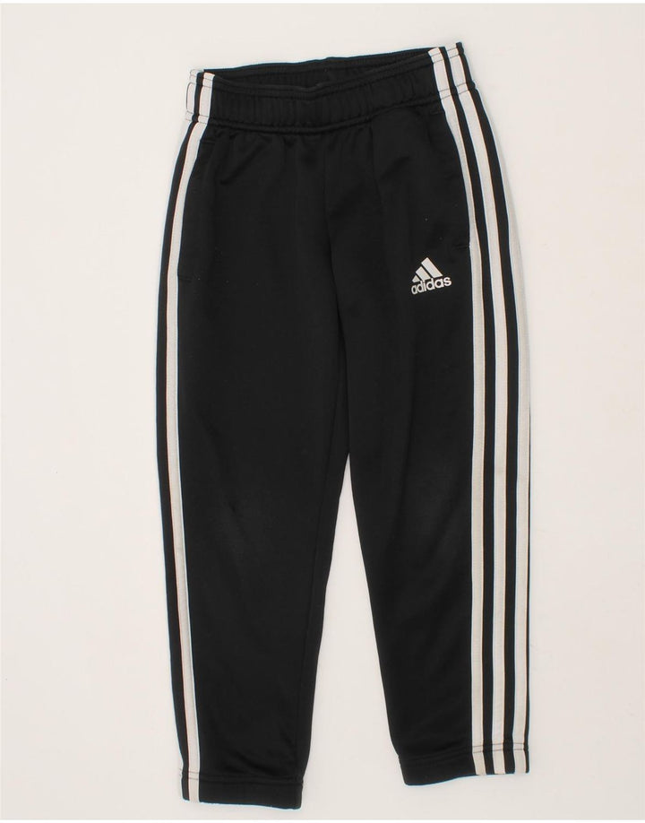 ADIDAS Boys Tracksuit Trousers Joggers 5-6 Years  Black Polyester Vintage Adidas and Second-Hand Adidas from Messina Hembry 