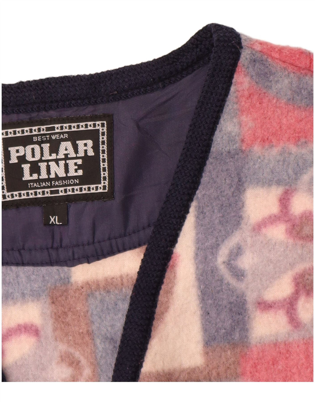 VINTAGE Mens Fleece Gilet UK 42 XL Multicoloured Fair Isle Polyester