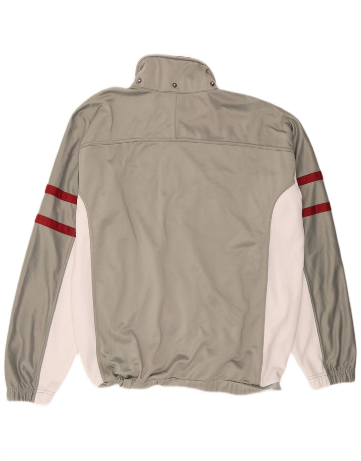 ASICS Mens Tracksuit Top Jacket XL Grey Colourblock Polyester