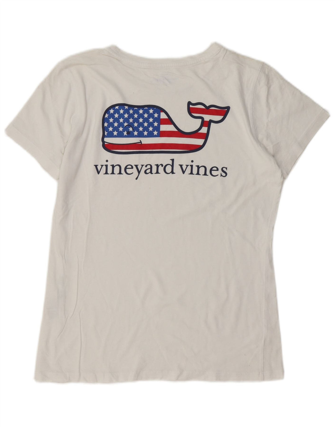 VINEYARD VINES Womens Graphic T-Shirt Top UK 10 Small White Cotton
