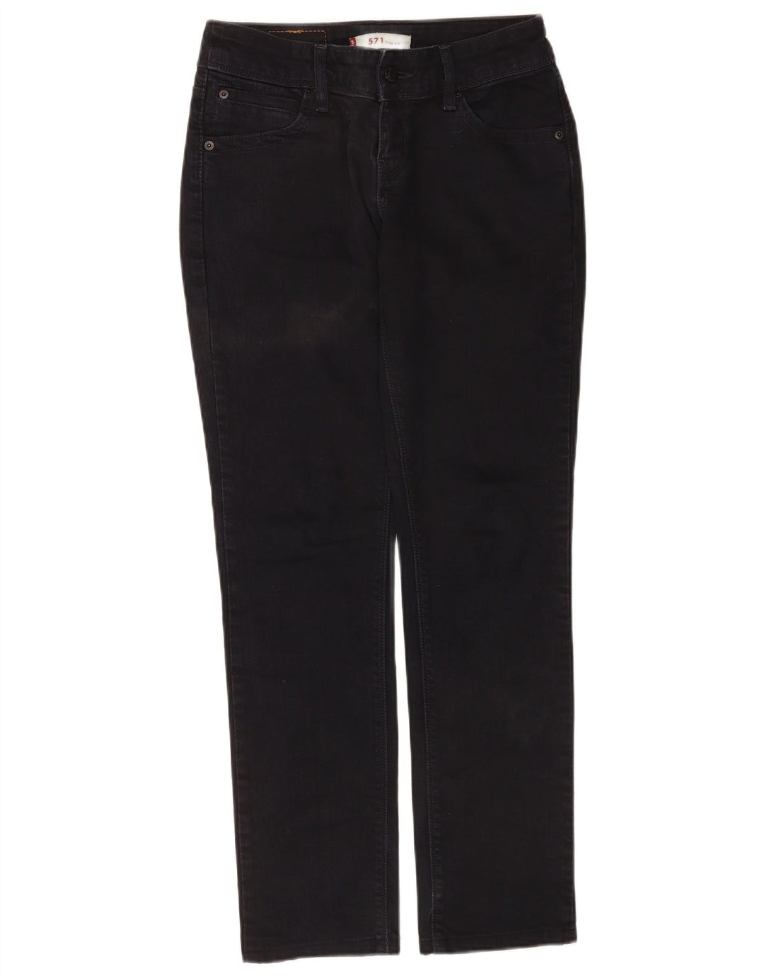 Levi's Womens 571 Slim Jeans W29 L30 Black Cotton