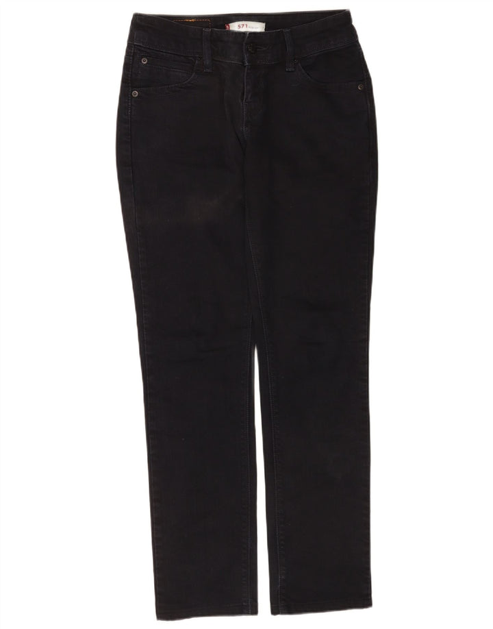 Levi's Womens 571 Slim Jeans W29 L30 Black Cotton