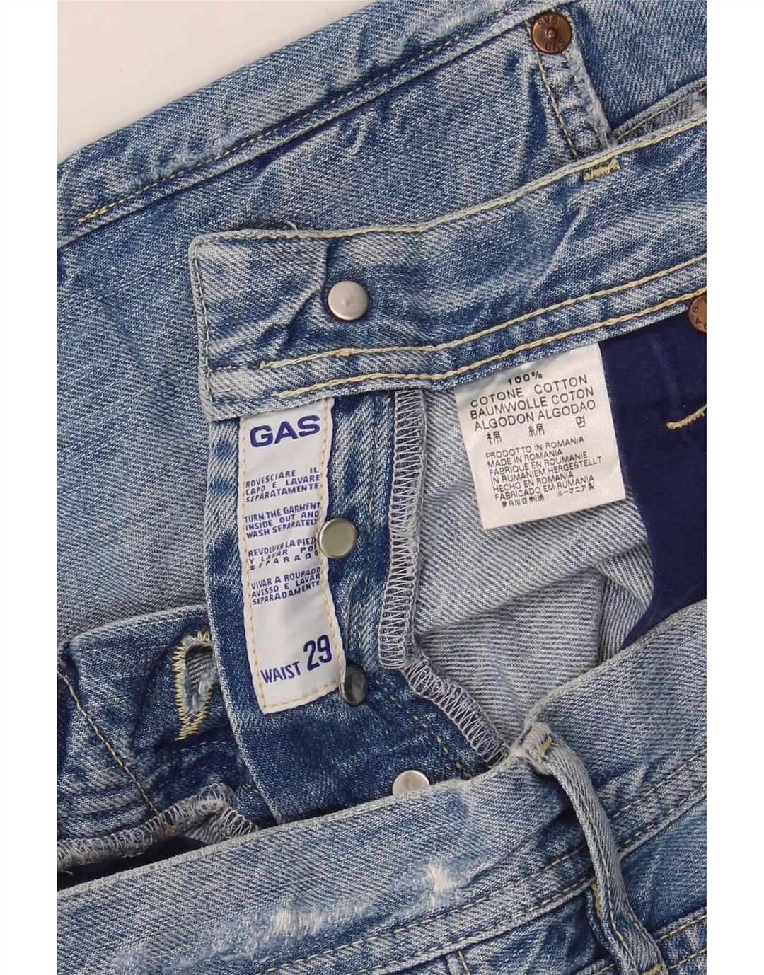 Gas Womens Denim Shorts W29 Medium Blue Cotton