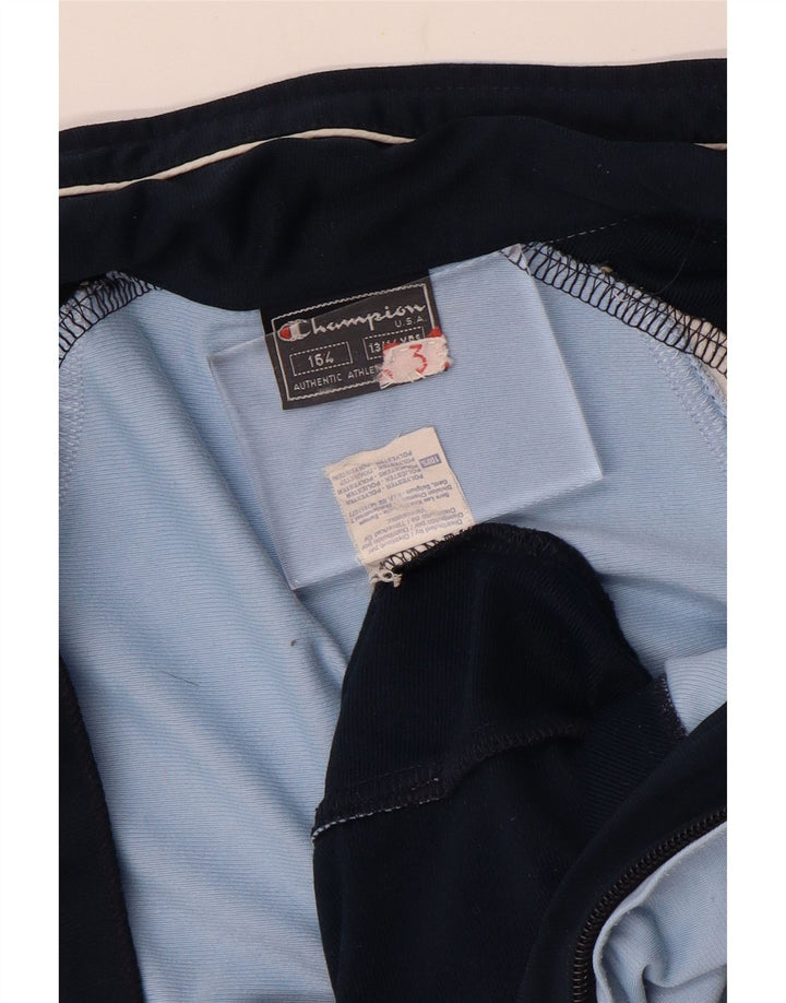 CHAMPION Boys Tracksuit Top Jacket 13-14 Years Blue Colourblock Polyester