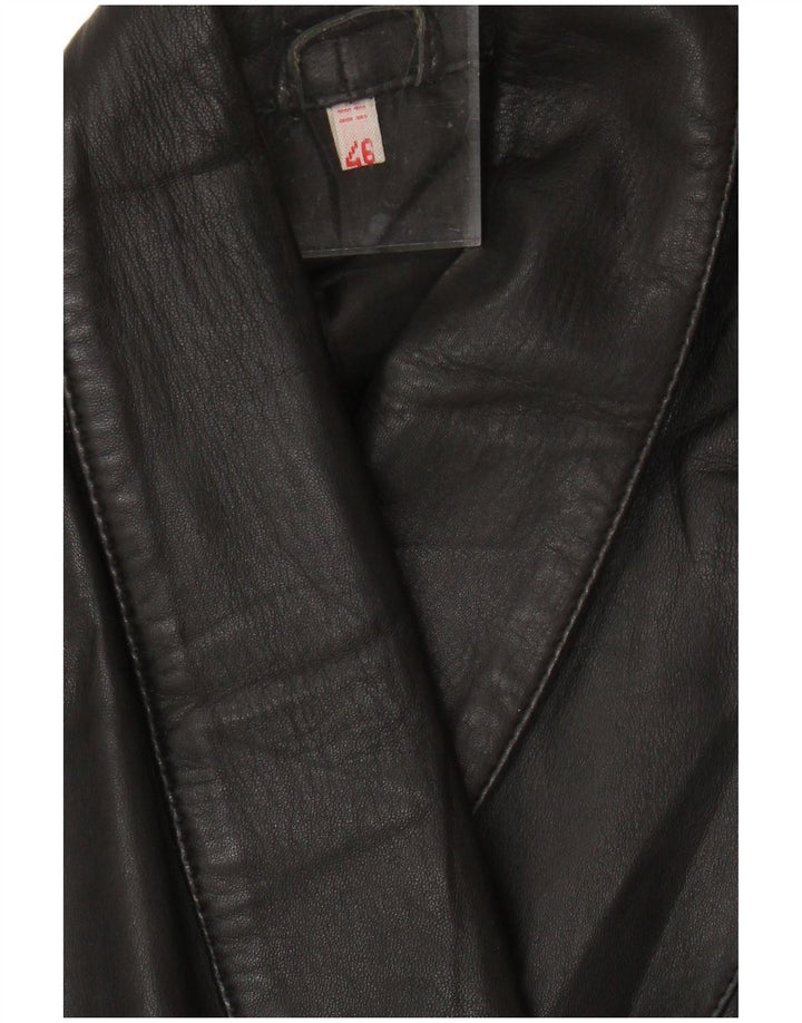 Vintage Womens Oversized Leather Jacket EU 46 XL Black
