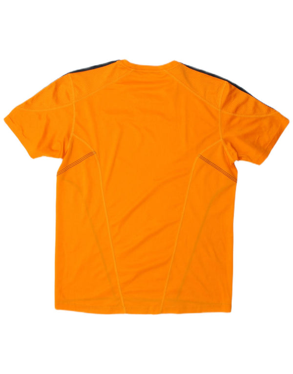 Adidas Mens T-Shirt Top Medium Orange Colourblock