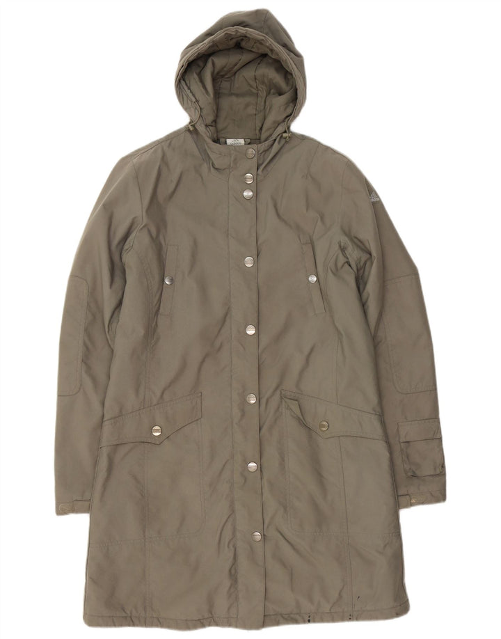 Adidas Womens Hooded Overcoat UK 14 Medium   Grey Polyester