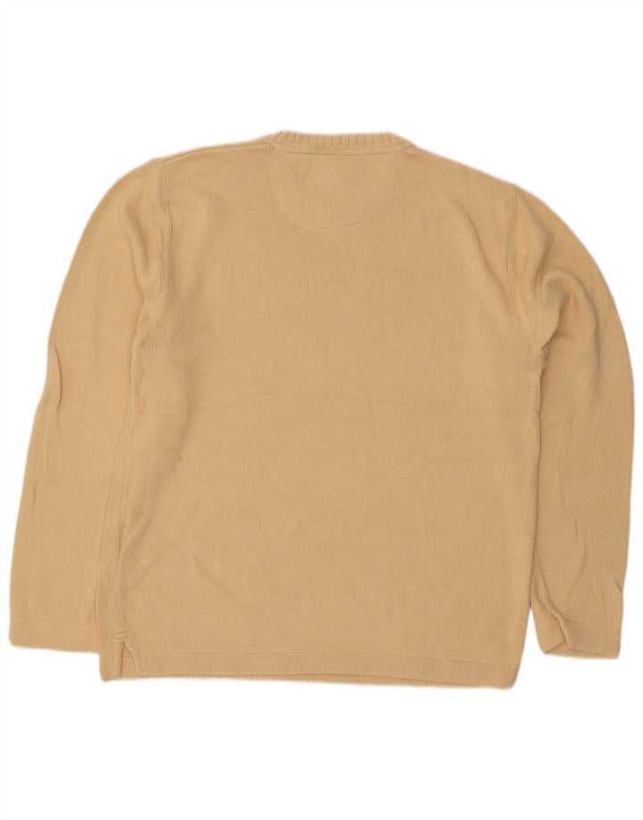 Eddie Bauer Mens Crew Neck Jumper Sweater Small Yellow Cotton