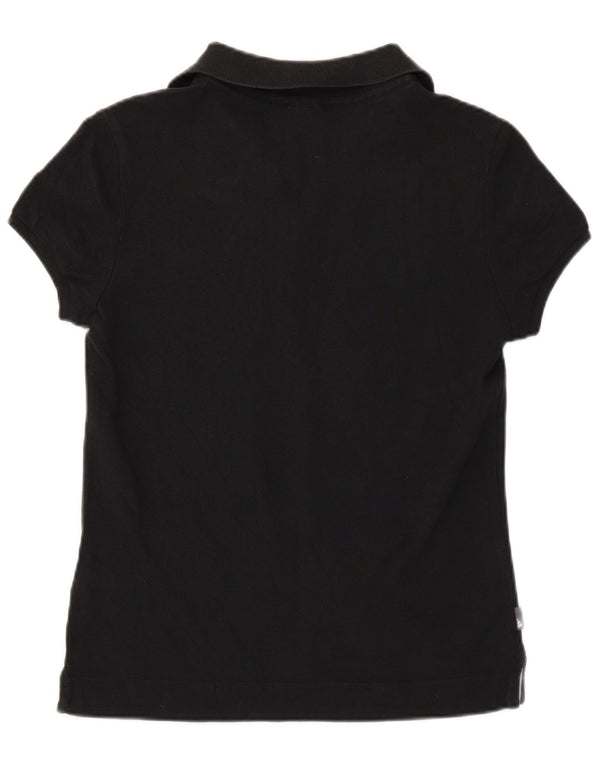 Adidas Womens Polo Shirt UK 12 Medium Black Cotton