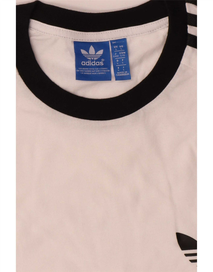 Adidas Mens T-Shirt Top Large White Cotton