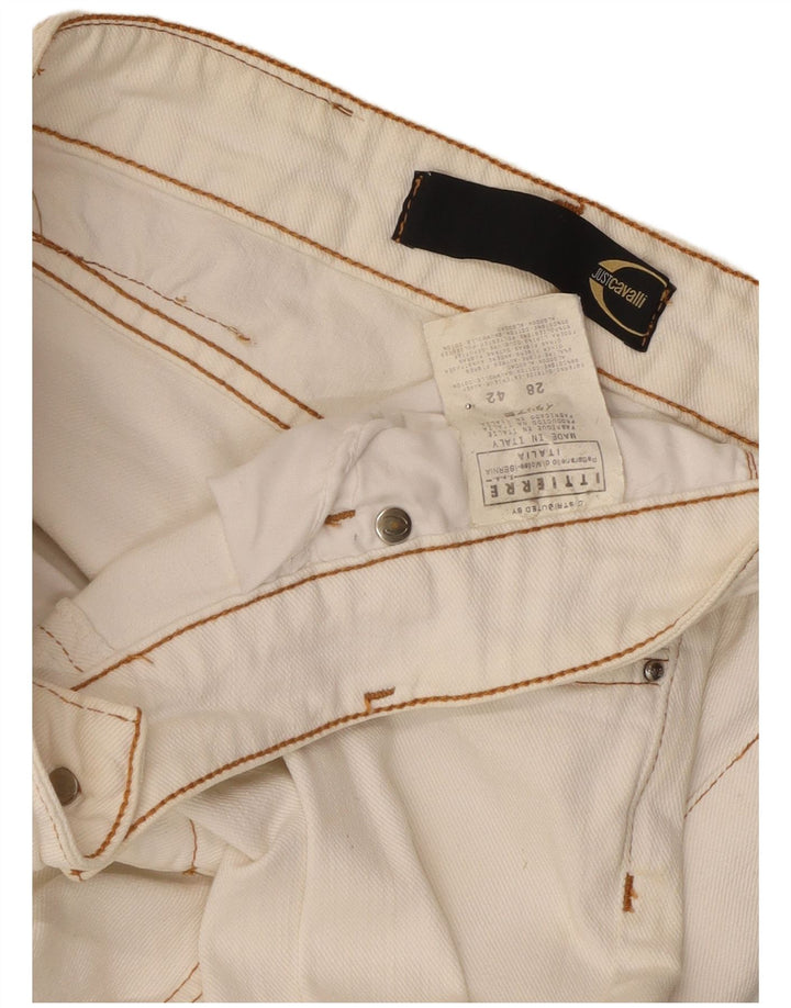 Just Cavalli Womens Bootcut Jeans W28 L29 White Cotton