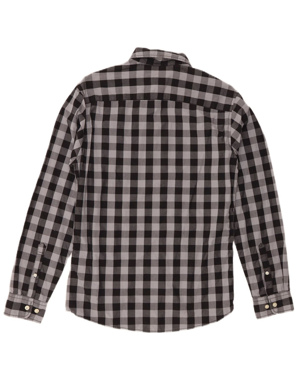 Jack & Jones Mens Shirt XS Grey Gingham Cotton