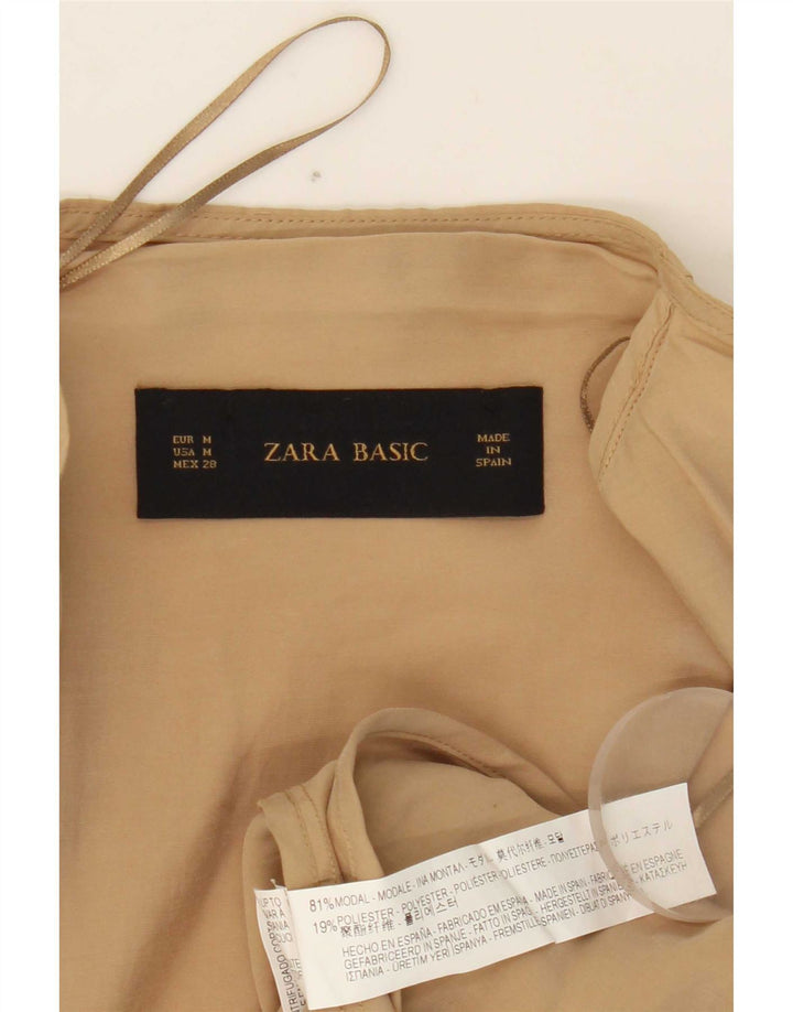 Zara Womens Open Waterfall Jacket UK 14 Medium Beige Modal