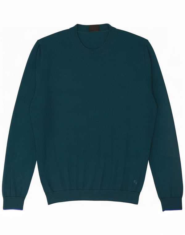 Paul Smith Mens Crew Neck Jumper Sweater Large Green Merino Wool