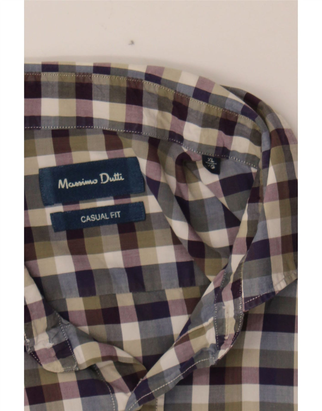 MASSIMO DUTTI Mens Casual Fit Shirt XL Multicoloured Gingham Cotton Vintage Massimo Dutti and Second-Hand Massimo Dutti from Messina Hembry 