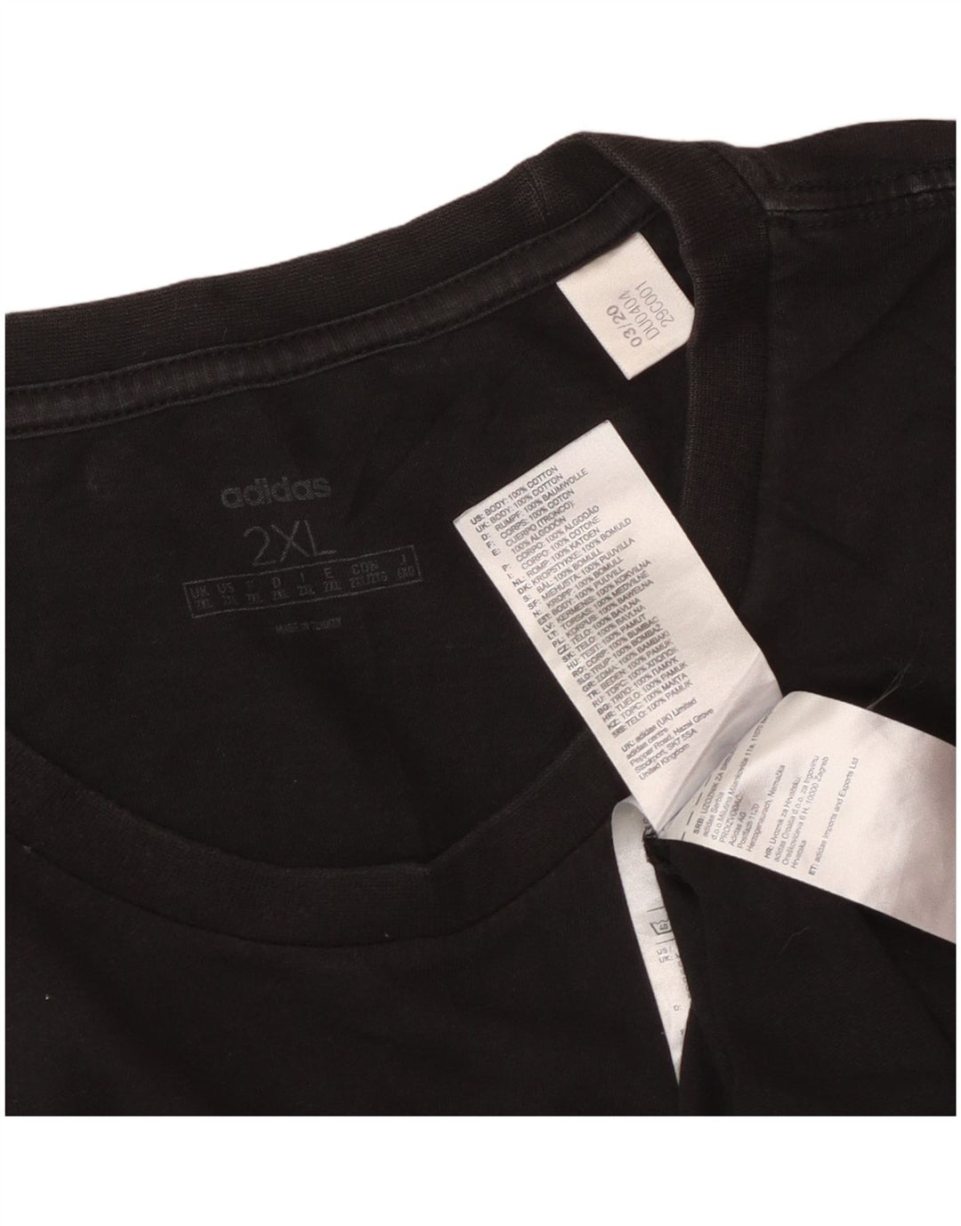 Adidas Mens Graphic T-Shirt Top 2XL Black Cotton