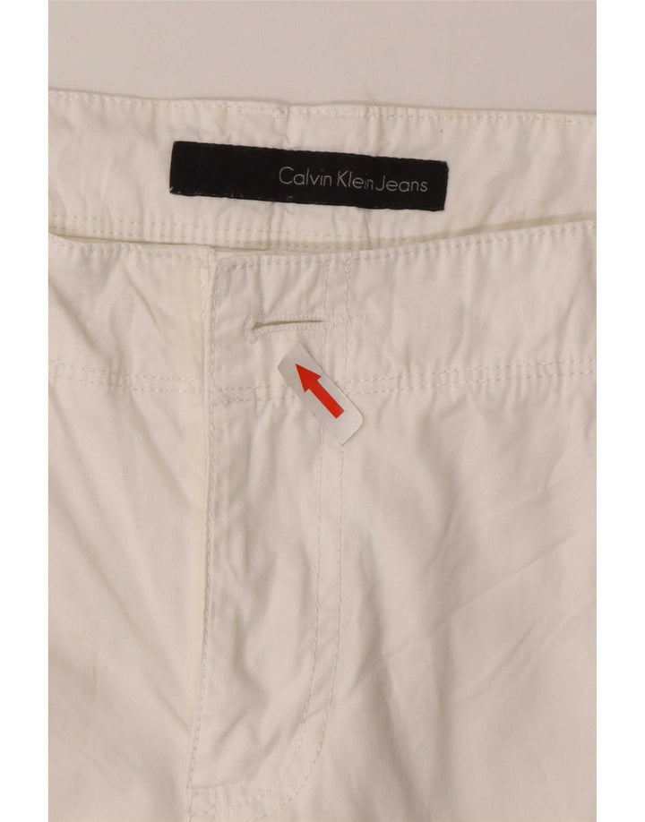 Calvin Klein Mens Cargo Shorts W32 Medium White Cotton
