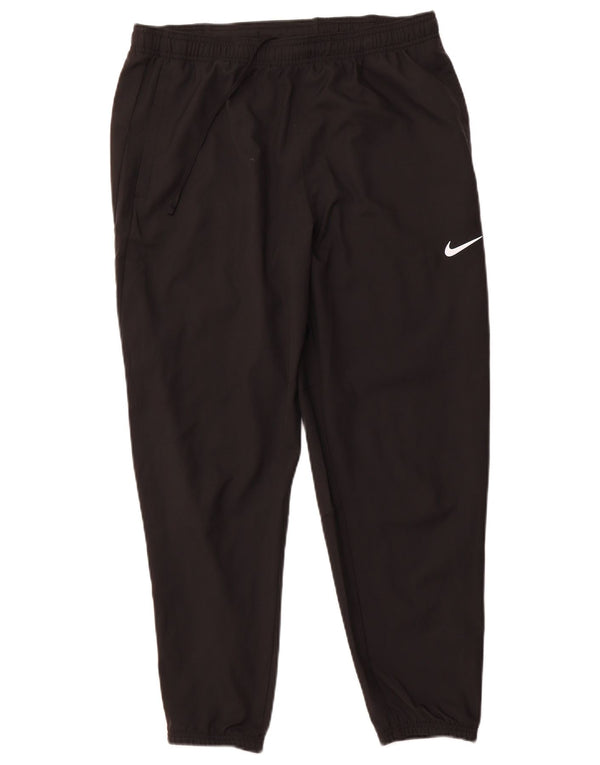 NIKE Womens Dri Fit Tracksuit Trousers Joggers UK 14 Large Black Polyester