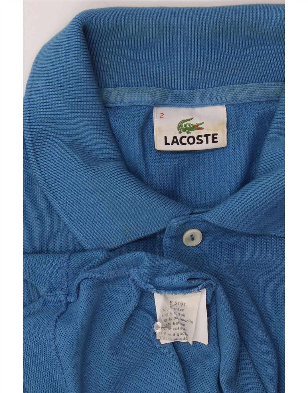 LACOSTE Mens Polo Shirt Size 2 XS Blue Cotton