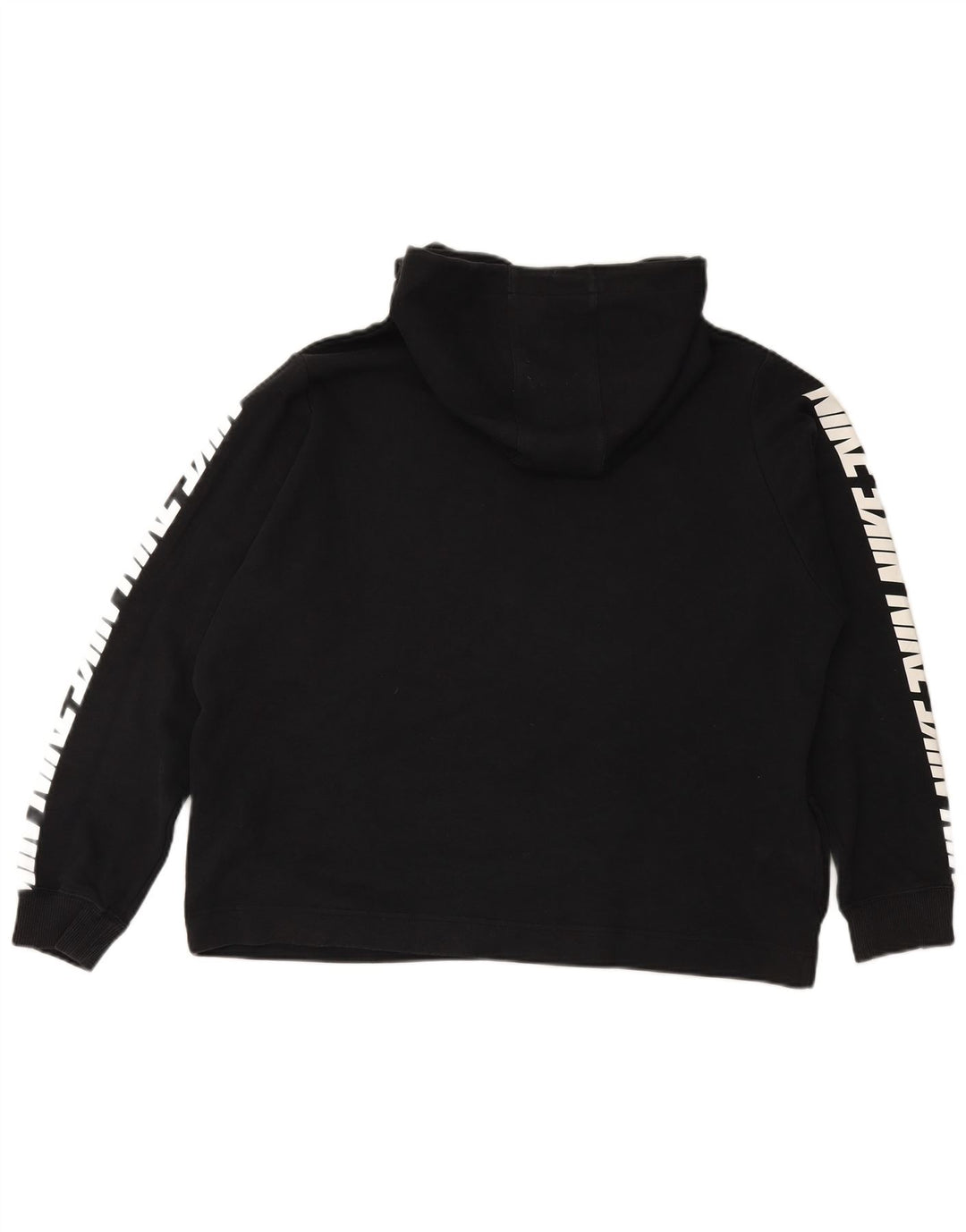 NIKE Womens Graphic Oversized Hoodie Jumper UK 18 XL Black Cotton