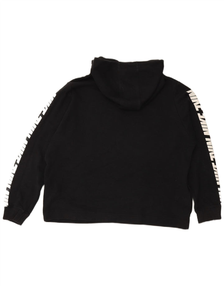 NIKE Womens Graphic Oversized Hoodie Jumper UK 18 XL Black Cotton