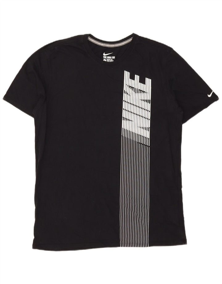Nike Mens Athletic Cut Graphic T-Shirt Top Large Black Cotton