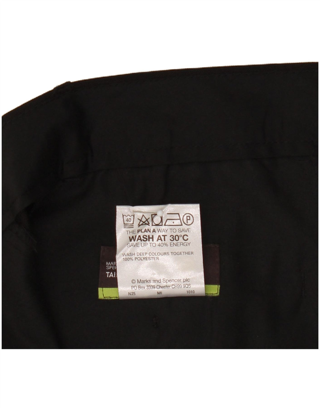Marks & Spencer Mens Straight Chino Trousers W38 L31 Black Polyester