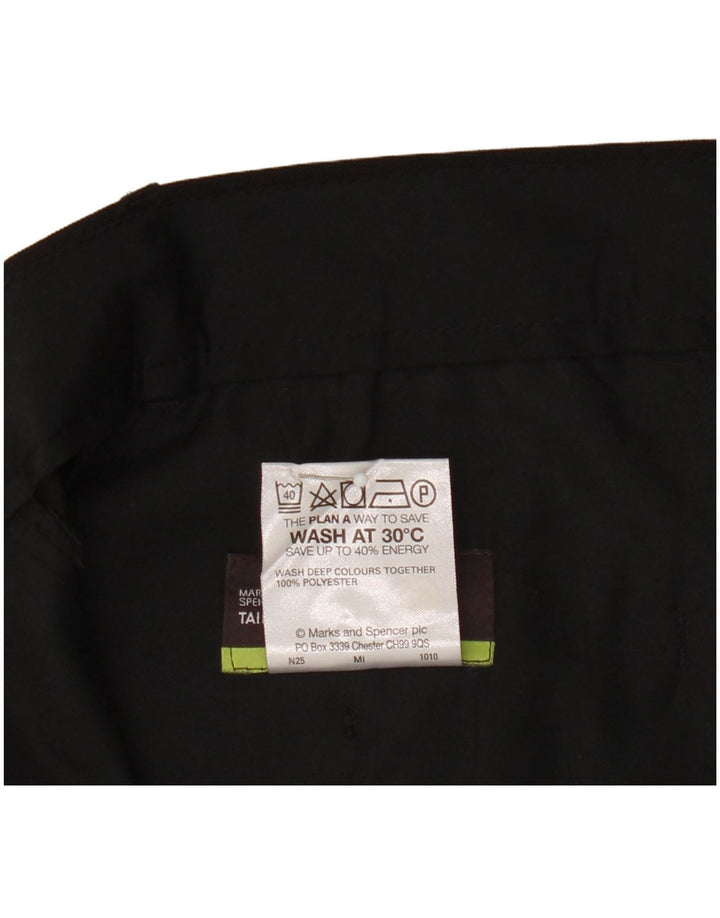 Marks & Spencer Mens Straight Chino Trousers W38 L31 Black Polyester
