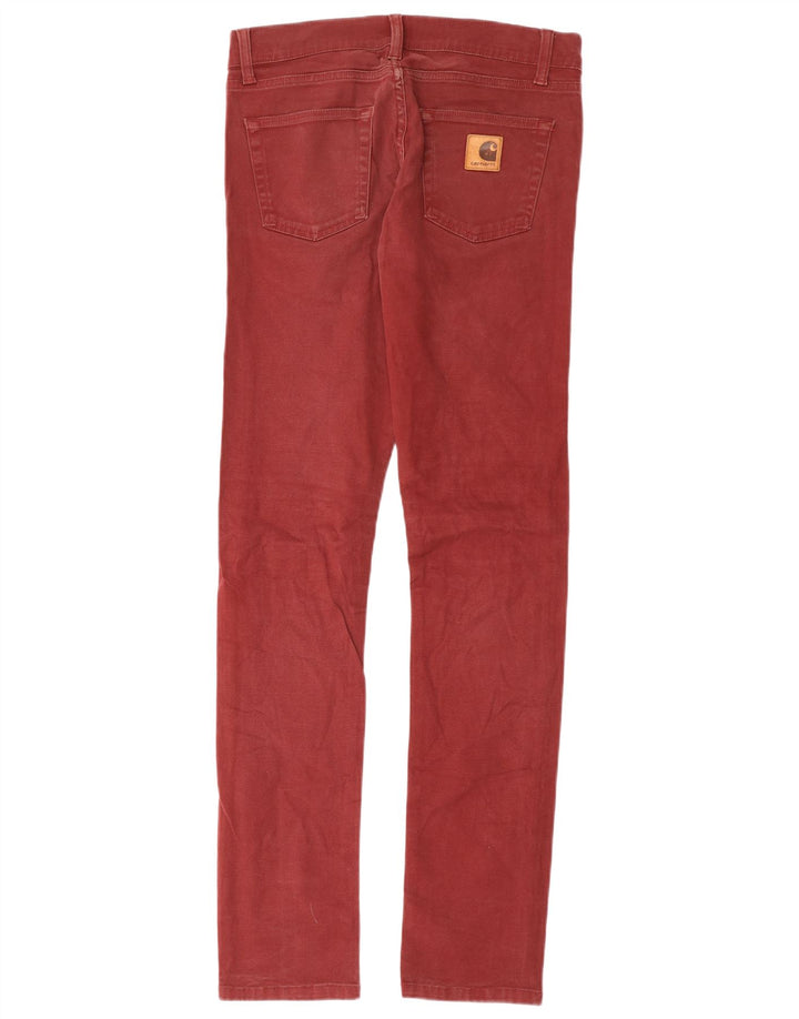 CARHARTT Womens Slim Casual Trousers W30 L34 Burgundy Cotton