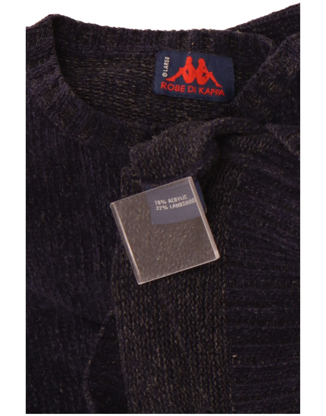 KAPPA Mens Crew Neck Jumper Sweater Large Navy Blue Acrylic