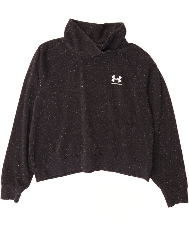 UNDER ARMOUR Womens Oversized Sweatshirt Jumper UK 16 Large Black Flecked Vintage Under Armour and Second-Hand Under Armour from Messina Hembry 