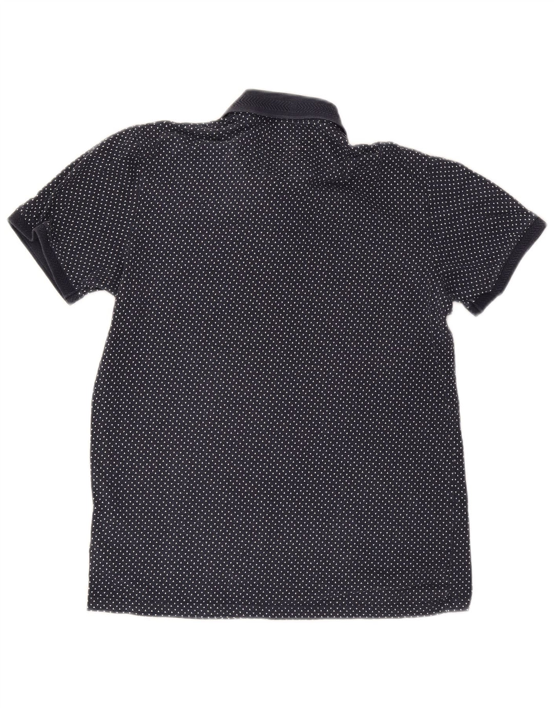 Ted Baker Mens Polo Shirt Size 3 Medium Navy Blue Spotted Cotton